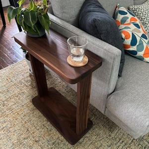 Tall Narrow Side Table, Solid Walnut Small Space Furniture, The Liz Table