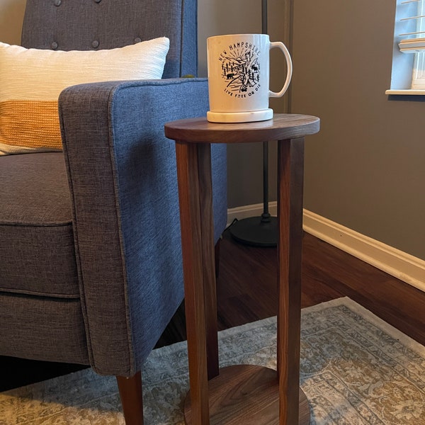 Mini Martha Drink Table, Small Wood Table for Living Room, Wood Drink Table, Hardwood Furniture, Side Table For Living Room