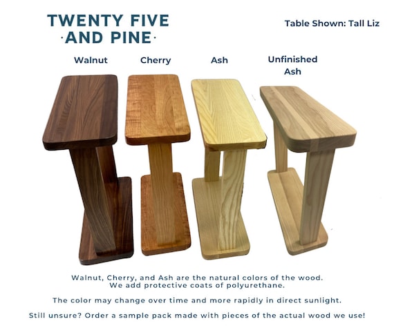 The Liz Table - Narrow Hardwood Side Table, Skinny Side The Liz Table - Narrow Hardwood Side Table, Skinny Side