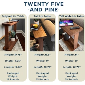 Modern Tall Liz Table in Ash, Cherry, or Walnut for Small Spaces