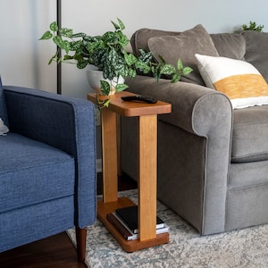 Eco-Friendly Tall Liz Side Table with Natural Finish and Clean Lines