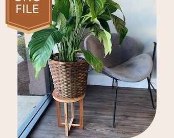 CNC Plant Stand Files: Wood Side Table DXF Project (Digital Download)