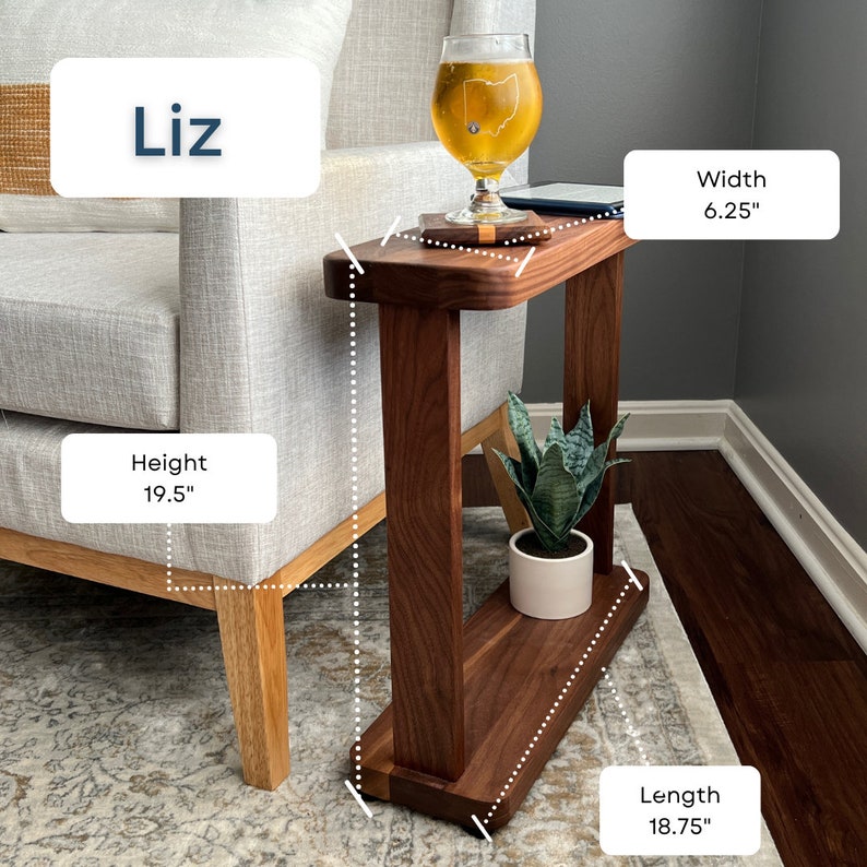 Handcrafted All-Wood Liz Table in Ash, Cherry, or Walnut Wood
