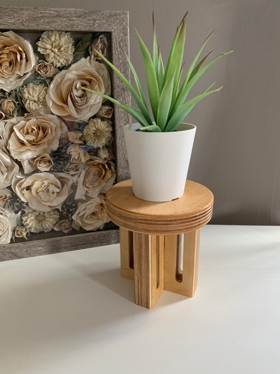 Mini Plant Stands Desk Plant Stand Small Wooden Table Small Etsy
