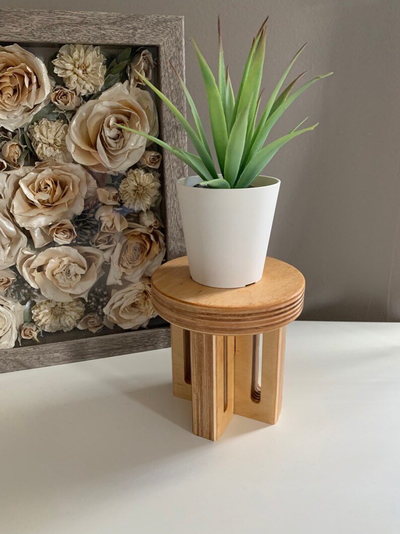 Mini Plant Stands Desk Plant Stand Small Wooden Table Small Etsy