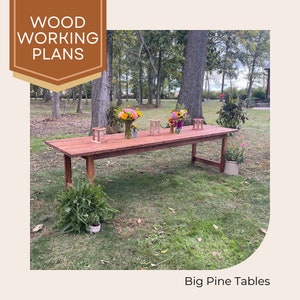 9-foot Big Pine Tables, Woodworking Plans, DIY Projects, Plans for dining room table, wedding guest tables, table rental plans