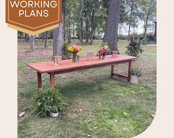 9-Foot Pine Table Woodworking Plans: DIY Dining & Wedding Table (PDF)
