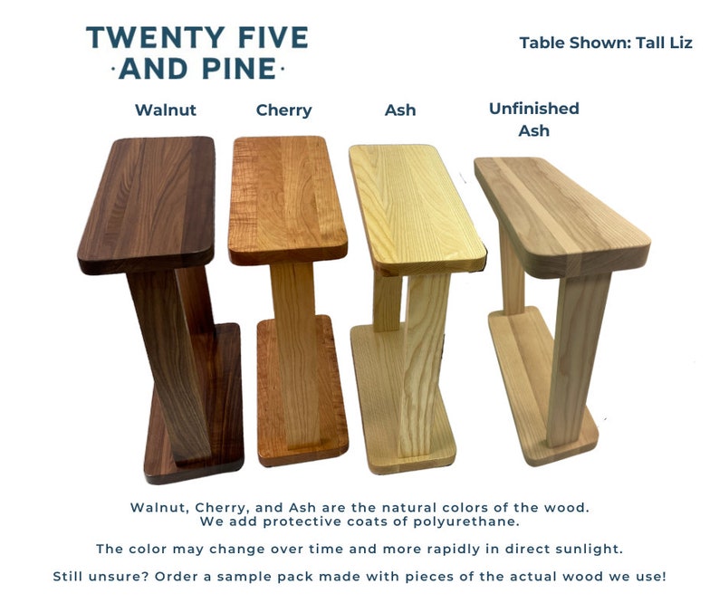 Modern Tall Liz Table in Ash, Cherry, or Walnut for Small Spaces