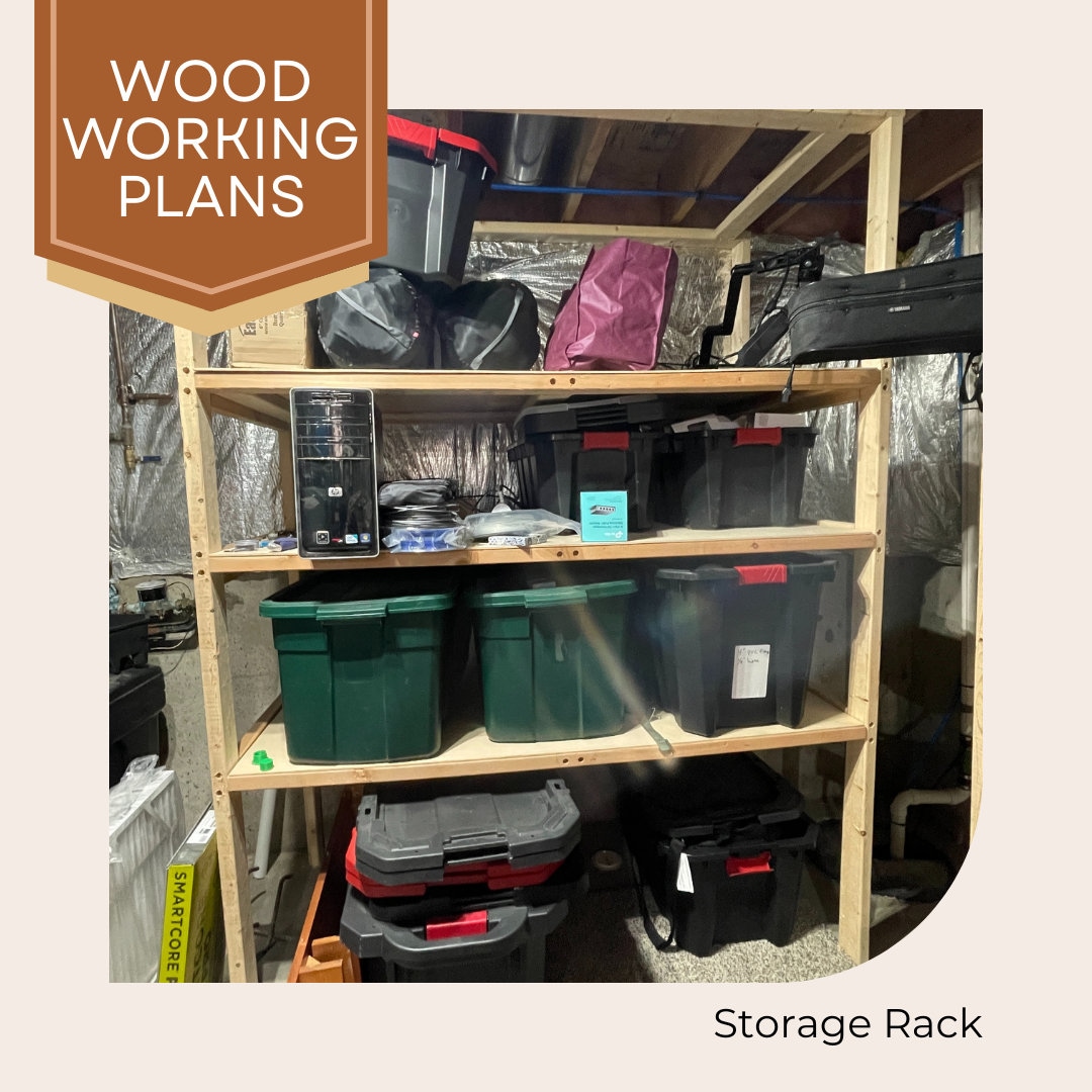 Storage Container Rack 2x4 DIY 3-shelf Storage Rack Plans: 2x4 Lumber (PDF Download) - Etsy
