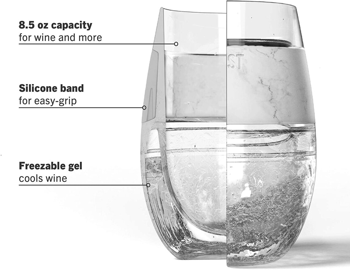 Wine FREEZE™ Double Wall Insulated Freezable Drink Chilling Etsy