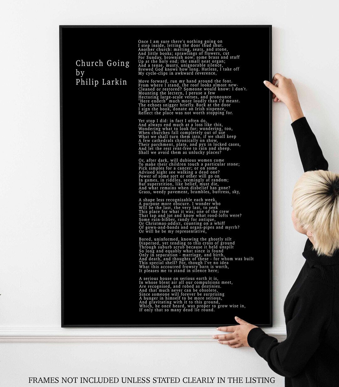 PRINTABLE Church Going By Philip Larkin Poem Print Classic Etsy