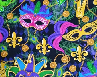 Mardi gras, tissu, masques, coton,