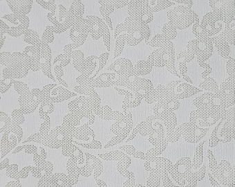 White fabric, Baskets of Wine Leavese, 100% cotton