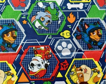 Puppy Patrol Super Hero, rouge, jaune, bleu, vert, tissu, 100 % coton, masques
