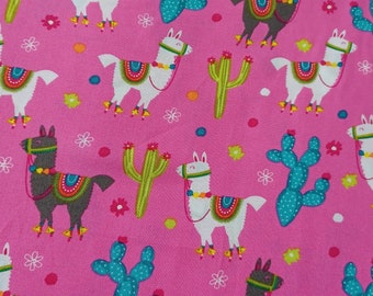Lama du sud-ouest, cactus coloré, tissu souvenir de courtepointe, 100 % coton, masque