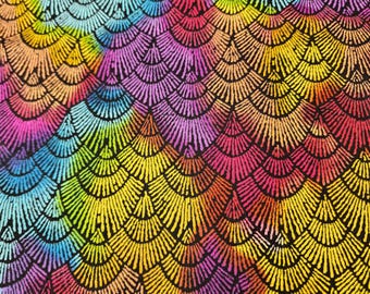 Pétoncles super lumineux en violet, jaune, rouge, vert, 100 % coton