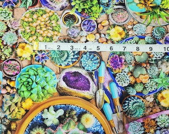 The Potted Garden with colorful pots and flowers ,100%Cotton, Mask