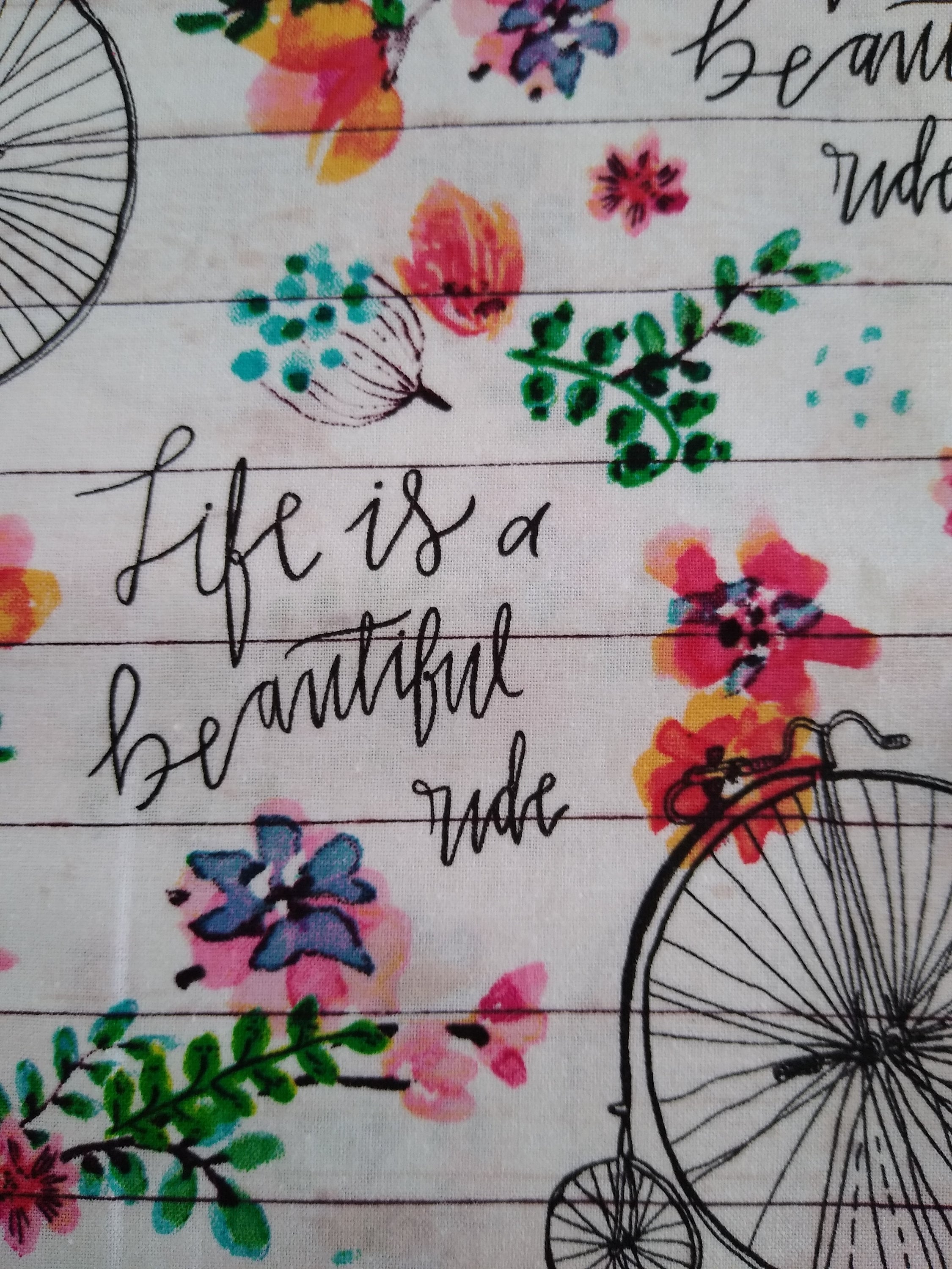 Life is a Beautiful Ride By David Textiles Antique Etsy