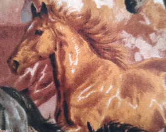 Thème cheval, textiles David, tissu, 100 % coton, masque