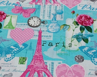 Eiffel Tower Patch , Quilt Keepsake Fabric ,100% Cotton, Mask