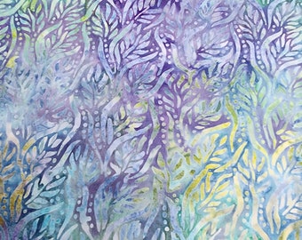 Batik Fabric ,green and  blue background, 100%  Cotton Fabric , Mask