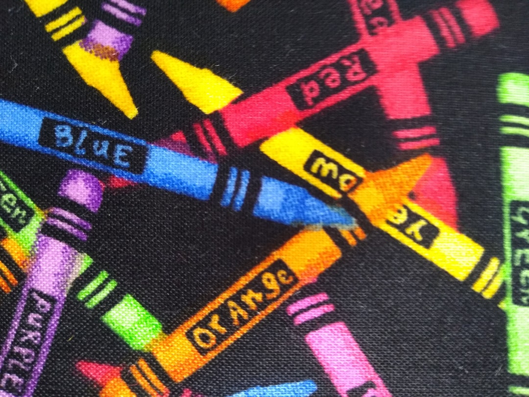 Crayola Crayons , Fat Quarter, Bright Colors, 100 Cotton, Masks Etsy