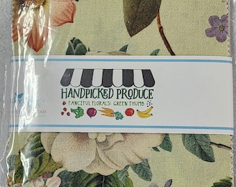 Lot de breloques en coton floral : produits Riley Blake triés sur le volet, 5 x 5 (24 pcs)