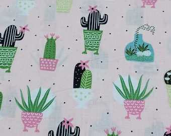 Plantes succulentes en pot du sud-ouest, tissu souvenir de courtepointe, 100 % coton, masque