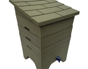 The Worm Chalet: Generational 3-Tier Redworm Vermicompost System - Handmade in the USA