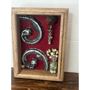 Assemblage Art Shadow Box Mixed Media Sculpture Wall Decor Unique Display
