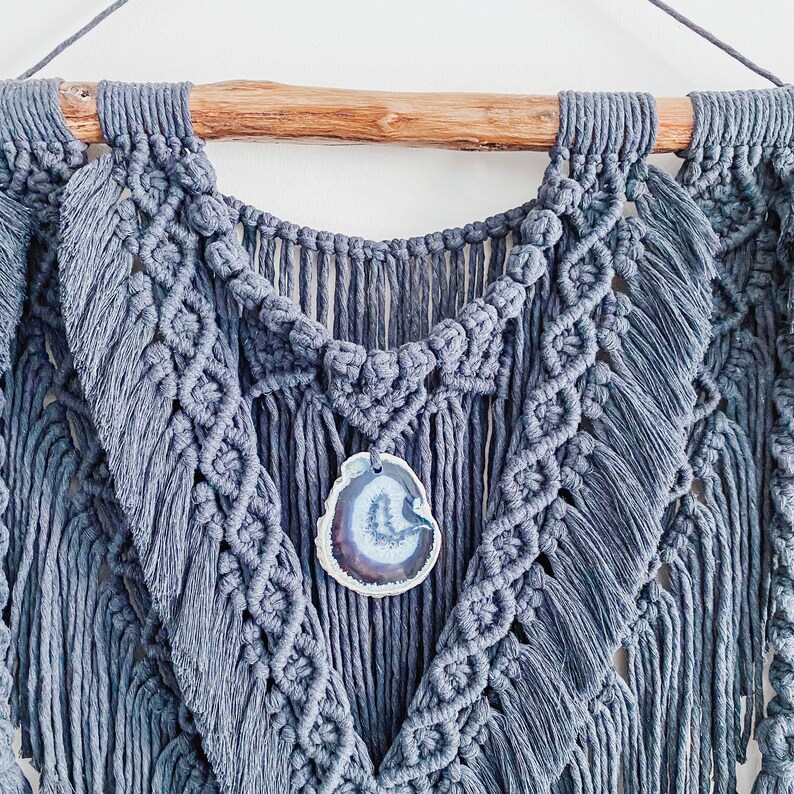 Macrame Wall Hanging Navy Macrame Home Decor tapestry Etsy