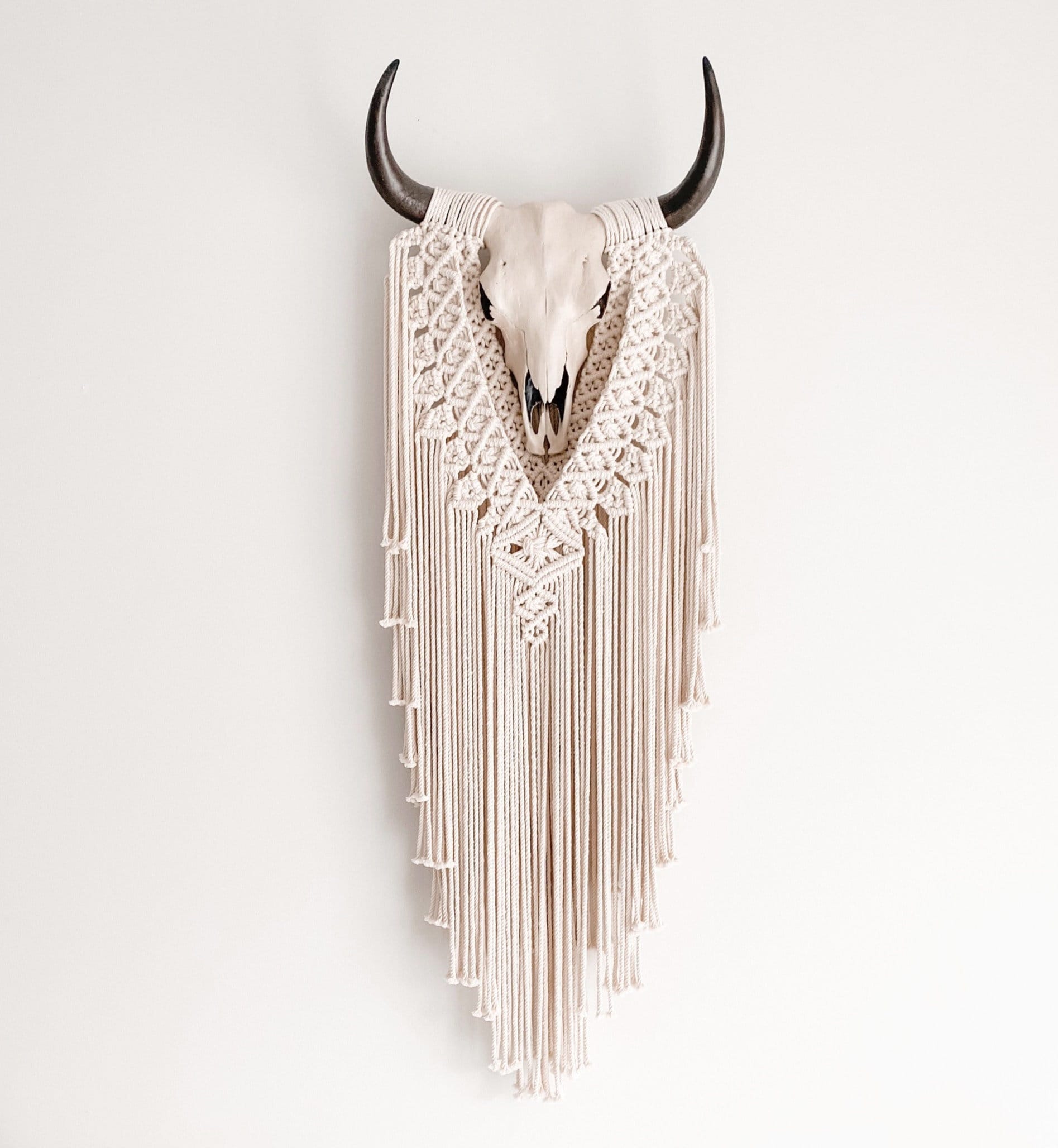 Large Cow Skull Faux Cow Skull Macrame Cow Skull Cow Skull Etsy Australia