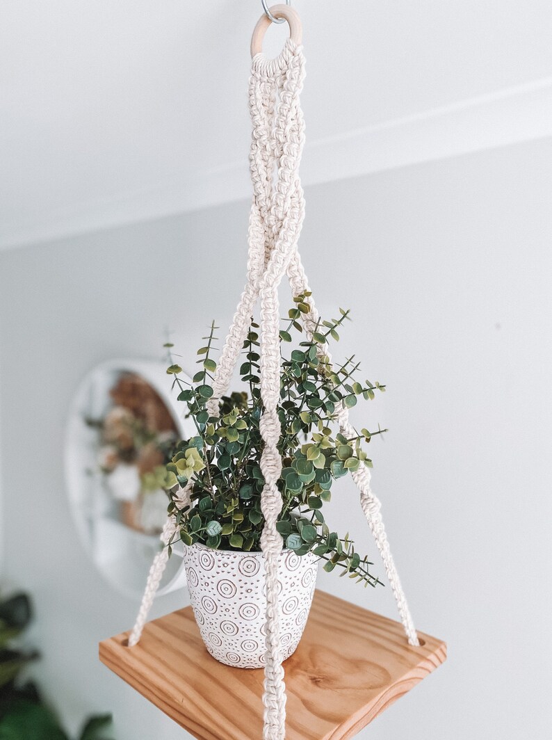 Macrame Shelf Hanging Shelf 3 Tier Hanger Macrame Plant Etsy