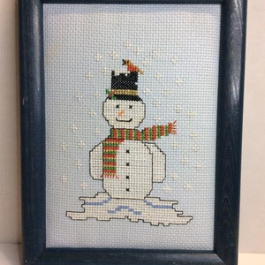 Snowman and Robin cross stitch kit