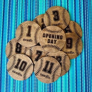 Marcos mensais do Baseball Baby, arquivo de corte a laser, SVG - AI - DXF, download digital