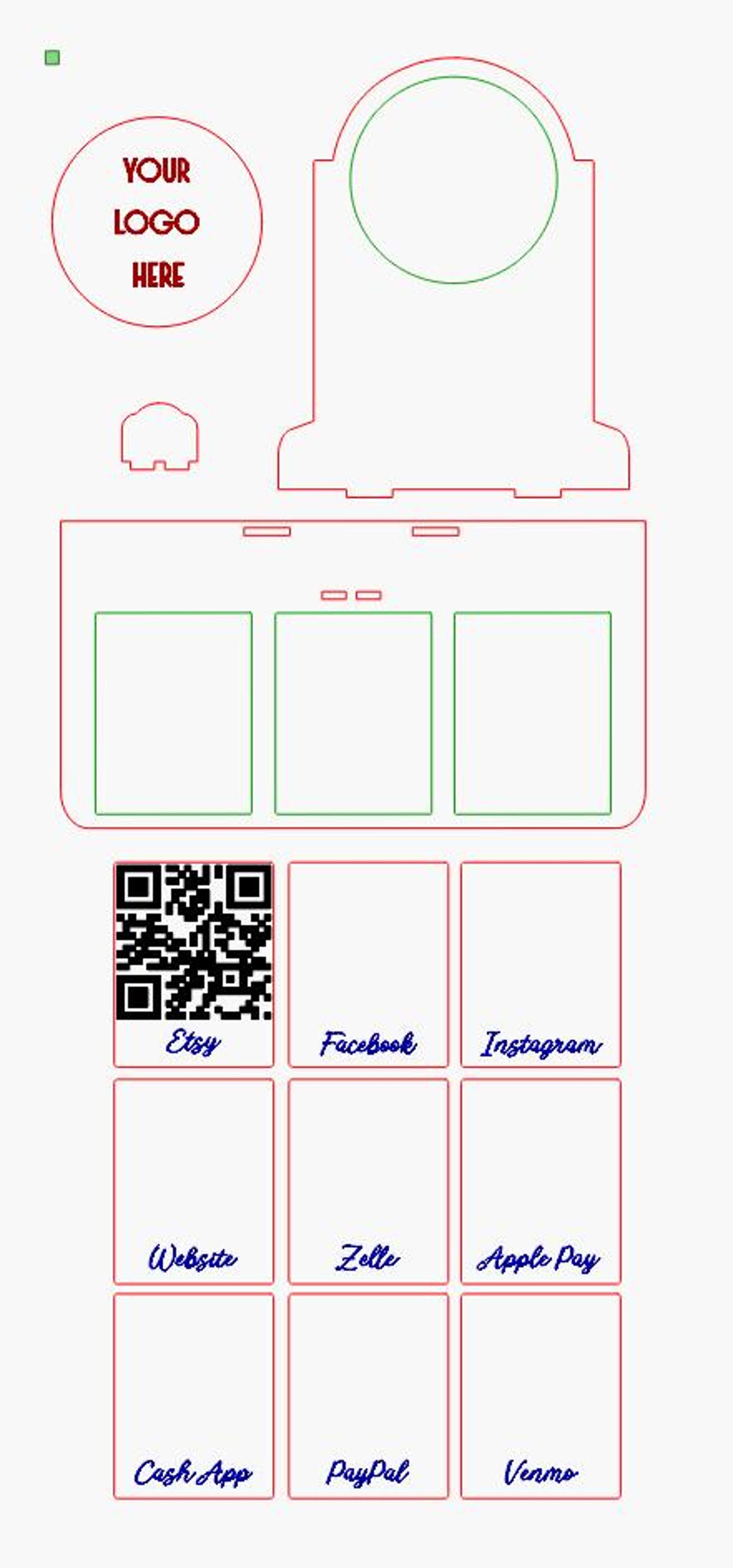 Business Card Holder, Qr Code Display Stand, Laser Cut File, SVG - AI ...