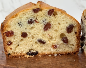 Pastel de pasas casero fresco suave