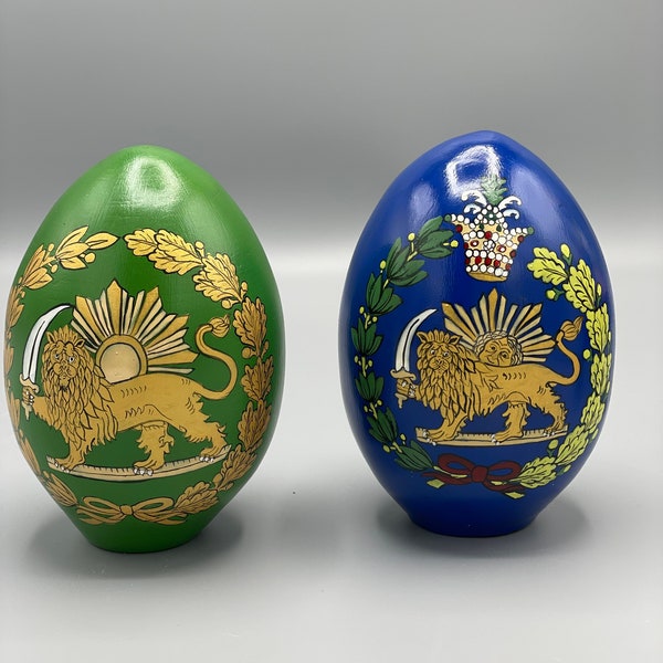 Haftseen Haftseen Hand Painted Shir o khorshid Ceramic  Nowruz  Egg