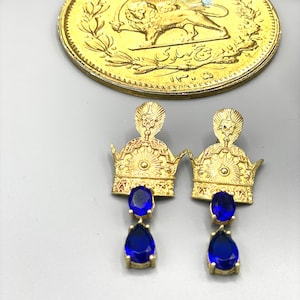 Nostalgic Handmade Crown Earrings Pahlavi Nowruz Norooz Best Gift Valentine