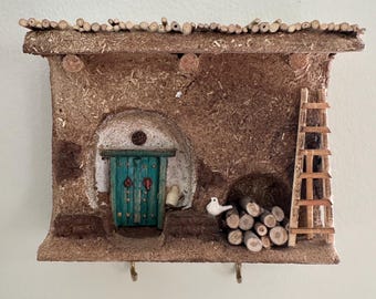Llavero de pared hecho a mano, decoración del hogar organizada en estilo rústico, colgador de llaves tradicional de madera Nowrouz, regalo de Yalda, Navidad, Día de la Madre