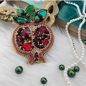 Handmade Pomegranate brooch Unique For Gift Valentine Nowruz Norooz