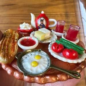 Handmade Breakfast Tray Miniature Decor Best Gift