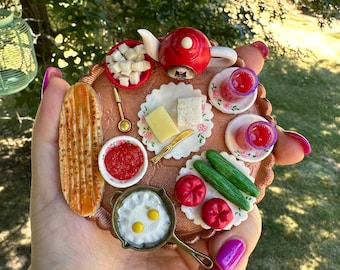 Handmade Breakfast Tray Miniature Decor Best Gift