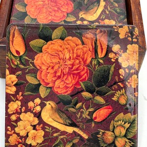 Handmade  Coasters With Wooden Holder Nowruz Norooz Decoupaged