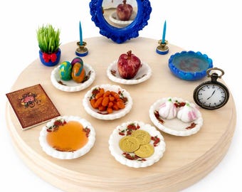 Mesa de decoración Haftseen Haftsin en miniatura hecha a mano, regalo Nowruz Norooz