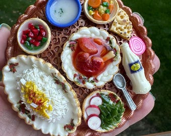 Bandeja miniatura para regalo, decoración, imán Chelomorgh, el mejor regalo para el Día de la Madre, nevera, Nowruz, San Valentín, amantes de la comida, Yalda