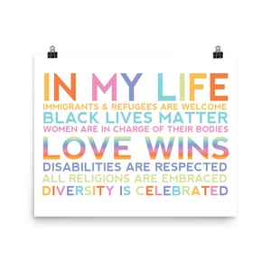 In My Life Love Wins Printable Liberal Decor In Our Home Print Love Wins Printable Celebrate Diversity Print Feminist Print Rainbow Print