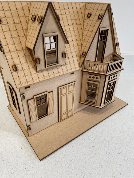 thumbnail image 2 of 1:12 Scale Dolls House 4-Panel Wooden False Door – Tumdee Style DIY MDF Kit 2 of 4