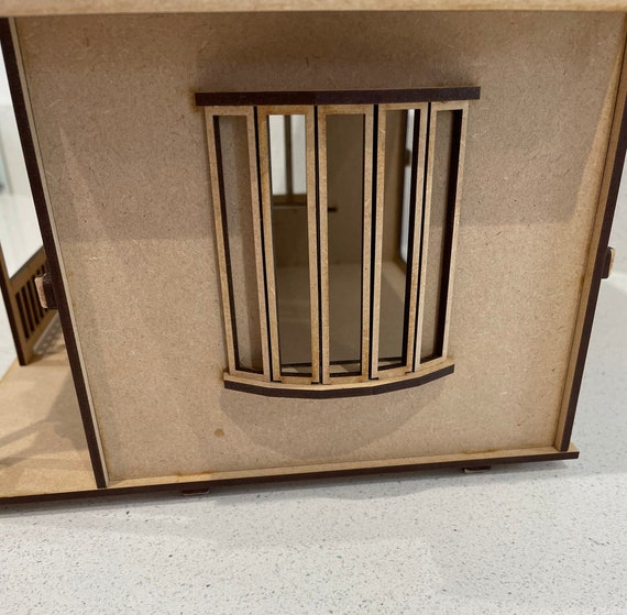 Balacoo Puppenhaus Fenster Aus Holz – 1:12 Miniatur, Für Puppenhäuser, Dioramen, Weihnachtsdeko Oder Feengarten