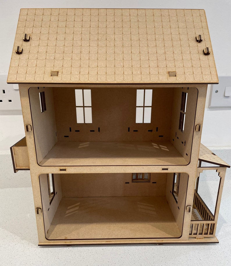 Blanc uni Créez votre propre MDF Dolls House Kit maison de poupée miniature 1:12 24 échelle, projet dartisanat, modélisme, peinture de bricolage pour enfants décorer image 6